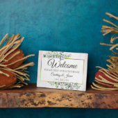 Plaque Photo Southern Rustic Cotton Bienvenue Mariage Livre d'o (Côté)