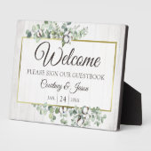 Plaque Photo Southern Rustic Cotton Bienvenue Mariage Livre d'o (Côté)