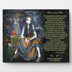 Plaque Photo Souvenez-vous de moi Gypsy Fortune Teller Poem Pla