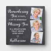 Plaque Photo Souvenir commémoratif Personnalisé 3 Photo Collage (Devant)