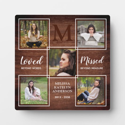 Plaque Photo Souvenir commémoratif Rustique Photo Collage Keeps (Devant)