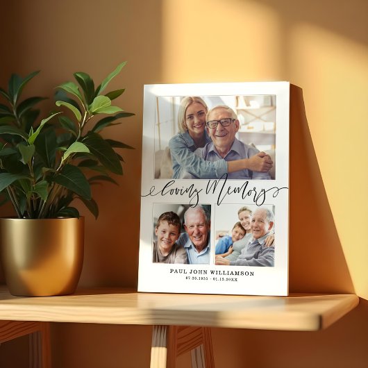Plaque Photo Souvenir d'amour 3 Mémoire de collage de photos Ca