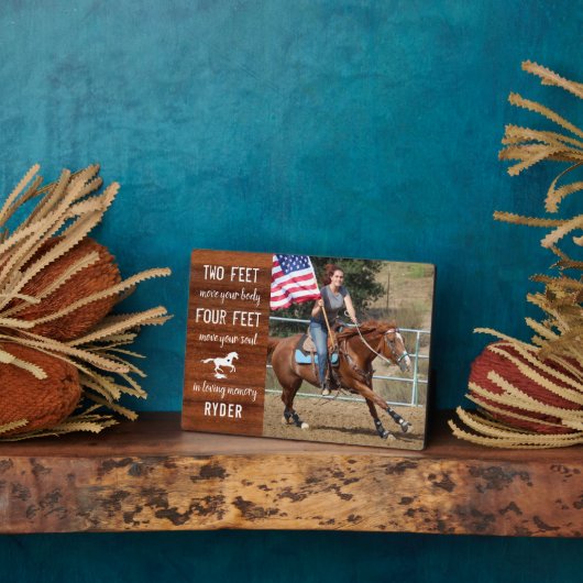 Plaque Photo Souvenir de l'équine rustique Keepsaké (Côté)