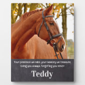 Plaque Photo Souvenir de mémorial personnalisé de cheval de com (Devant)