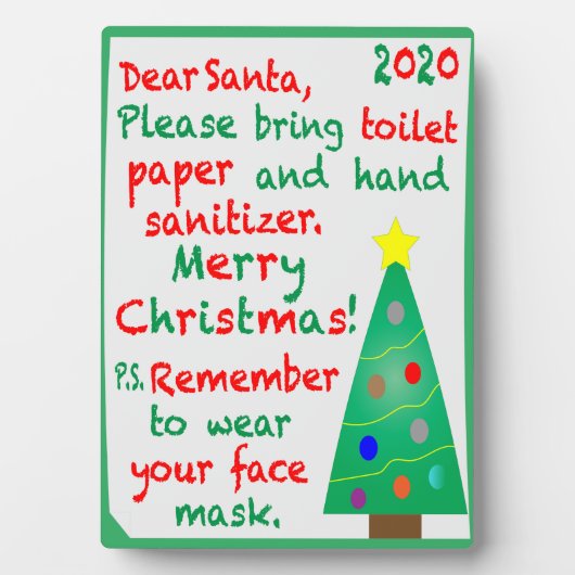 Plaque Photo Souvenir de Noël 2020 (Devant)