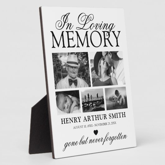 Plaque Photo Souvenir personnalisé 5 Photo (Côté)