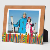 Plaque Photo Souvenir photo de voyage de ski (Côté)