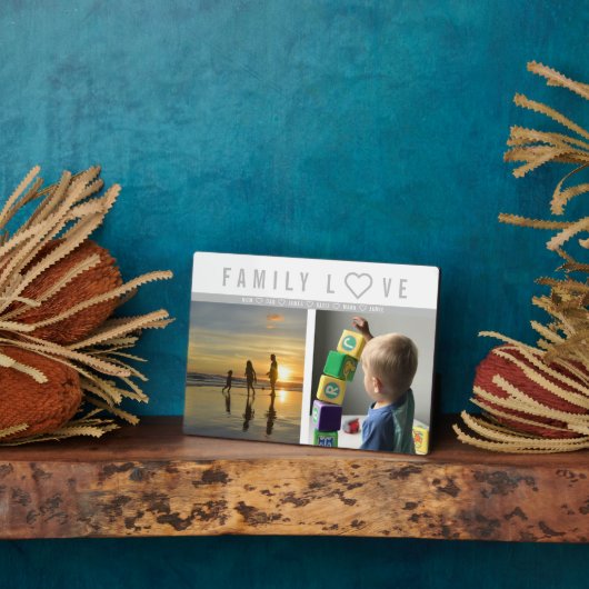 Plaque Photo Souvenirs d'amour de famille personnalisés avec 2 (Côté)