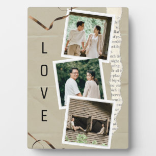 Plaque Photo Souvenirs Romantiques : Couple personnalisé avec 3