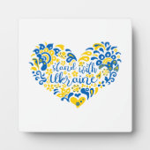 Plaque Photo Soyez avec l'Ukraine lettrage et coeur (Devant)