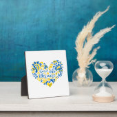 Plaque Photo Soyez avec l'Ukraine lettrage et coeur (Insitu)