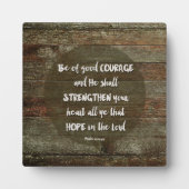 Plaque Photo Soyez de bon courage - Psaume 31:24 (Devant)