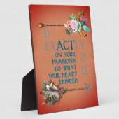 Plaque Photo Soyez Exactement Boho Style Flèches Fleurs Belles (Côté)