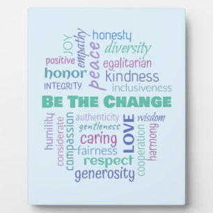 Plaque Photo Soyez le nuage de mots positif Change