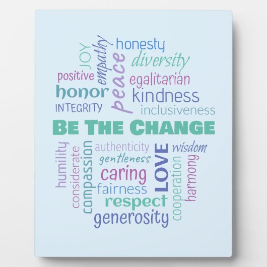 Plaque Photo Soyez le nuage de mots positif Change (Devant)