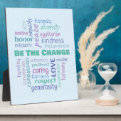 Plaque Photo Soyez le nuage de mots positif Change (Côté)