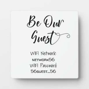 Plaque Photo Soyez notre invité WIFI information Mot de passe M
