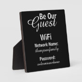 Plaque Photo Soyez Notre Invité WiFi Mot De Passe Signage Pour (Recto)