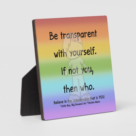 Plaque Photo Soyez transparent (Recto)