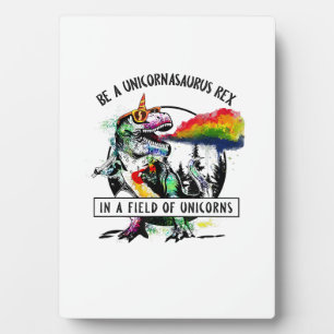 Plaque Photo Soyez une licorne dinosaure Rex dans un champ de l
