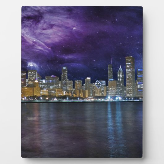 Plaque Photo Spacey Chicago Skyline (Devant)