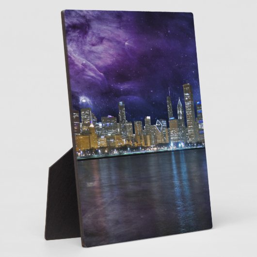 Plaque Photo Spacey Chicago Skyline (Côté)