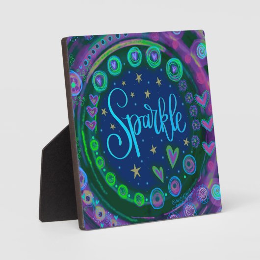 Plaque Photo Sparkle Pretty Floral Whimsical Inspiration Easel (Recto)