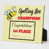 Plaque Photo Spelling Bee Award First Place Champion School (Côté)
