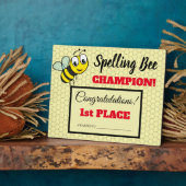 Plaque Photo Spelling Bee Award First Place Champion School (Côté)