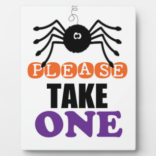 Plaque Photo Spider Halloween Please Take One