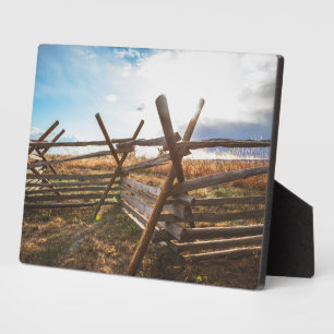 Plaque Photo Split Rail Fence at Gettysburg