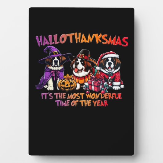 Plaque Photo St. Bernard Halloween Thanksgiving Christmas Class (Devant)