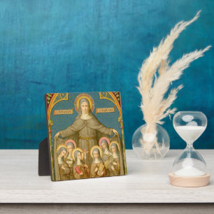 Plaque Photo St. Claire d'Assise & religieuses (SAU 027) Square