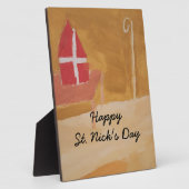Plaque Photo St. Nick's Day Dutch Sinterklaas Watercolor Miter (Côté)