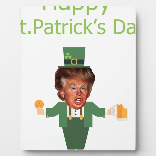 Plaque Photo st patrick trump leprechaun (Devant)