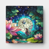 Plaque Photo Stained Glass Little Fairy With Dragonfly (Devant)