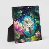 Plaque Photo Stained Glass Little Fairy With Dragonfly (Recto)
