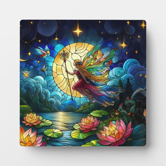 Plaque Photo Stained Glass Moonlight Flight Fairy (Devant)