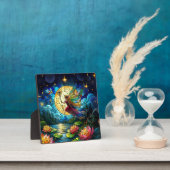 Plaque Photo Stained Glass Moonlight Flight Fairy (Insitu)
