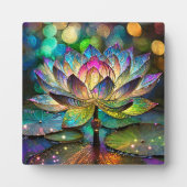 Plaque Photo Stained Glass Vibrant Lotus Flower (Devant)