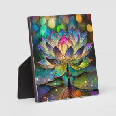 Plaque Photo Stained Glass Vibrant Lotus Flower (Recto)