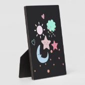 Plaque Photo Star Moon nuage soleil coeur mignon bébé (Côté)