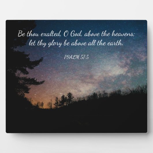 Plaque Photo Starry Night Sky Silhouette Scripture (Devant)
