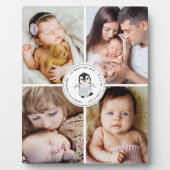 Plaque Photo Statistiques de naissance de bébé Collage 4 Pingou (Devant)