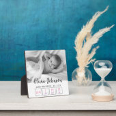 Plaque Photo Statistiques de naissance de bébé fille nouveau-né (Insitu)