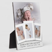 Plaque Photo Statistiques de naissance de bébé moderne Four Pho (Côté)