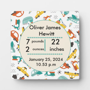 Plaque Photo Statistiques de naissance des voitures personnalis