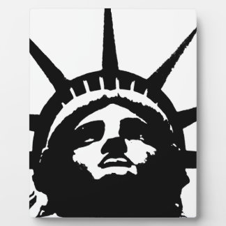 Plaque Photo Statue d'Art Pop Noir & Blanc de la Liberté