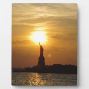 Plaque Photo Statue de la Liberté coucher du soleil