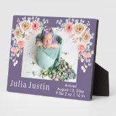 Plaque Photo Statue de naissance de bébé fille nouveau-née Blus (Côté)